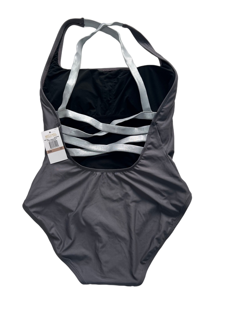 NWT Micheal Kors Triple Crossback Maillot Swimsuit Size 12